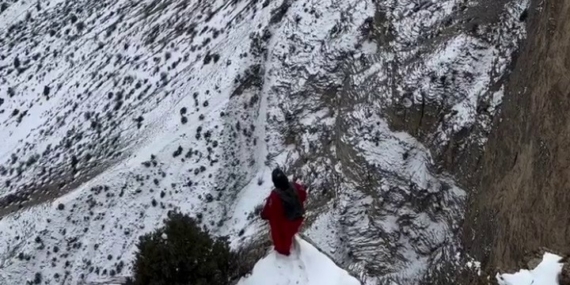 Uzundere semalarında nefes kesen atlayış